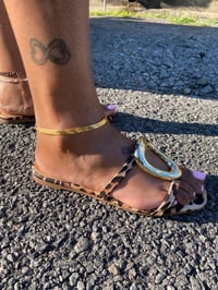 Image 1 of Stainless Steel Herringbone Chain Ankle Bracelets 