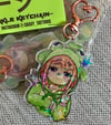 Froggirl acrylic sparkle keychain 