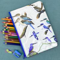 Image 1 of Kookaburra and Kingfisher, Australian Bird Guide Book Page Pencil Case