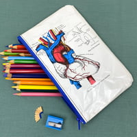 Image 1 of Anatomy of the Heart, Colour Book Page Pencil Case