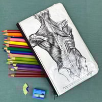 Image 1 of Muscles of the Back, Anatomy Book Page Pencil Case
