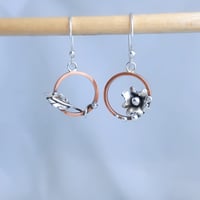 Image 1 of Vintage Silver & Copper Pipe Earrings
