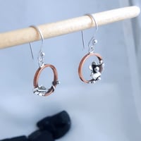 Image 2 of Vintage Silver & Copper Pipe Earrings