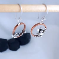 Image 3 of Vintage Silver & Copper Pipe Earrings