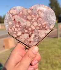 Image 1 of PINK AMETHYST LOVE HEART SHAPE ORNAMENT (B)