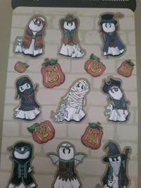 Image 3 of Paper Sticker Sheet Swoopy Ghost in Classic Halloween Costumes