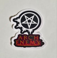 Image 1 of Arch Enemy Band Logo With Pentagram Matte Vinyl Sticker