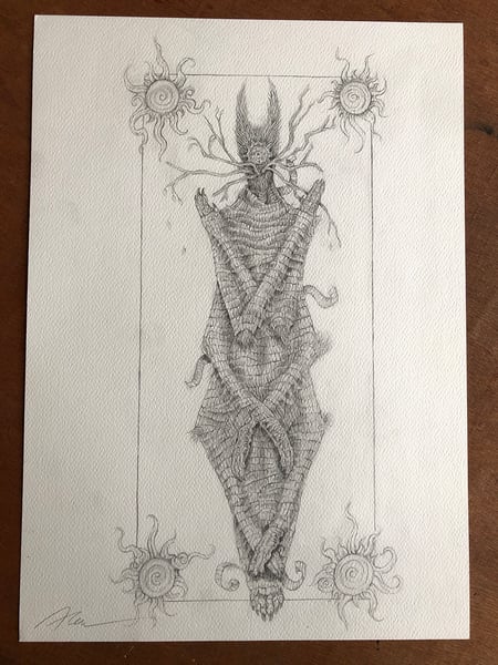 Image of 'The corpse of Frith' original drawing 