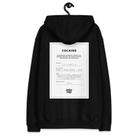 Image 1 of "COCAINE" - 300 G/M² BLACK UNISEX ECO PREMIUM HOODIE