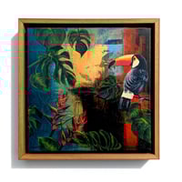 Image 1 of Original Canvas - Toucan with Heliconia - 30cm x 30cm