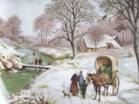 Image 6 of 2 x Vintage Royal Schwabap Porcelain Wall Hanging Plates, Dutch Winter Scenes Artwork, Dia 9 3/4" 