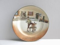 Image 1 of Antique Royal Doulton Dickens Ware Plate, Sam Weller Shoe Shiner at York to London Coach House 