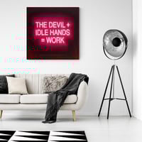Image 2 of THE DEVIL + IDLE HANDS (original painting)