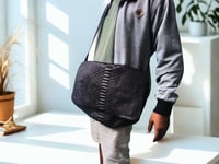 Image 5 of Handcrafted Genuine Python Snakeskin Messenger Bag for Men