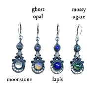 Image 2 of Halley’s Comet earrings in sterling silver or gold
