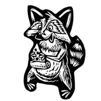 Image 5 of Twice Printed Shirts! Raccoon eating pizza (A2)