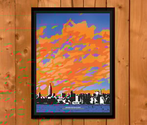 ORANGE AND BLUE SKIES New York Knicks Print
