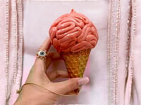 Image 1 of Brain Ice Pendant – Realistic Pop Surrealist Sculpture – Strange and Unusual Art – OOAK 
