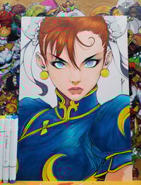 SIGNED PIN UP CHUN LI ORIGINAL ART SIGNED