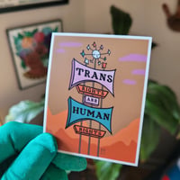 Image 1 of Trans Rights are Human Rights Sticker