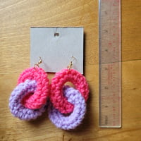Image 3 of Chainlink Crochet Earrings: In Various TechnoColors!