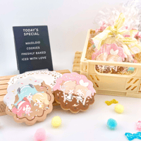 Image 1 of Maidloid Embossed Wooden 'Cookie' Pins