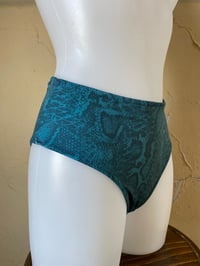 Image 4 of High Waisted Bikini Pants Snake blue
