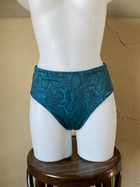 Image 3 of High Waisted Bikini Pants Snake blue