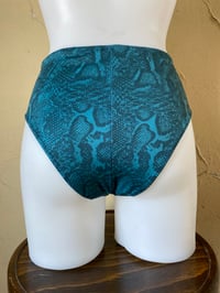 Image 5 of High Waisted Bikini Pants Snake blue