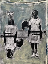Image 2 of A world of opposites mixed media original art on paper 