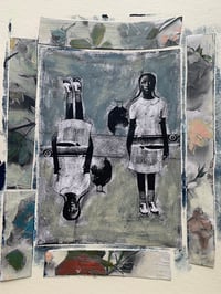 Image 3 of A world of opposites mixed media original art on paper 