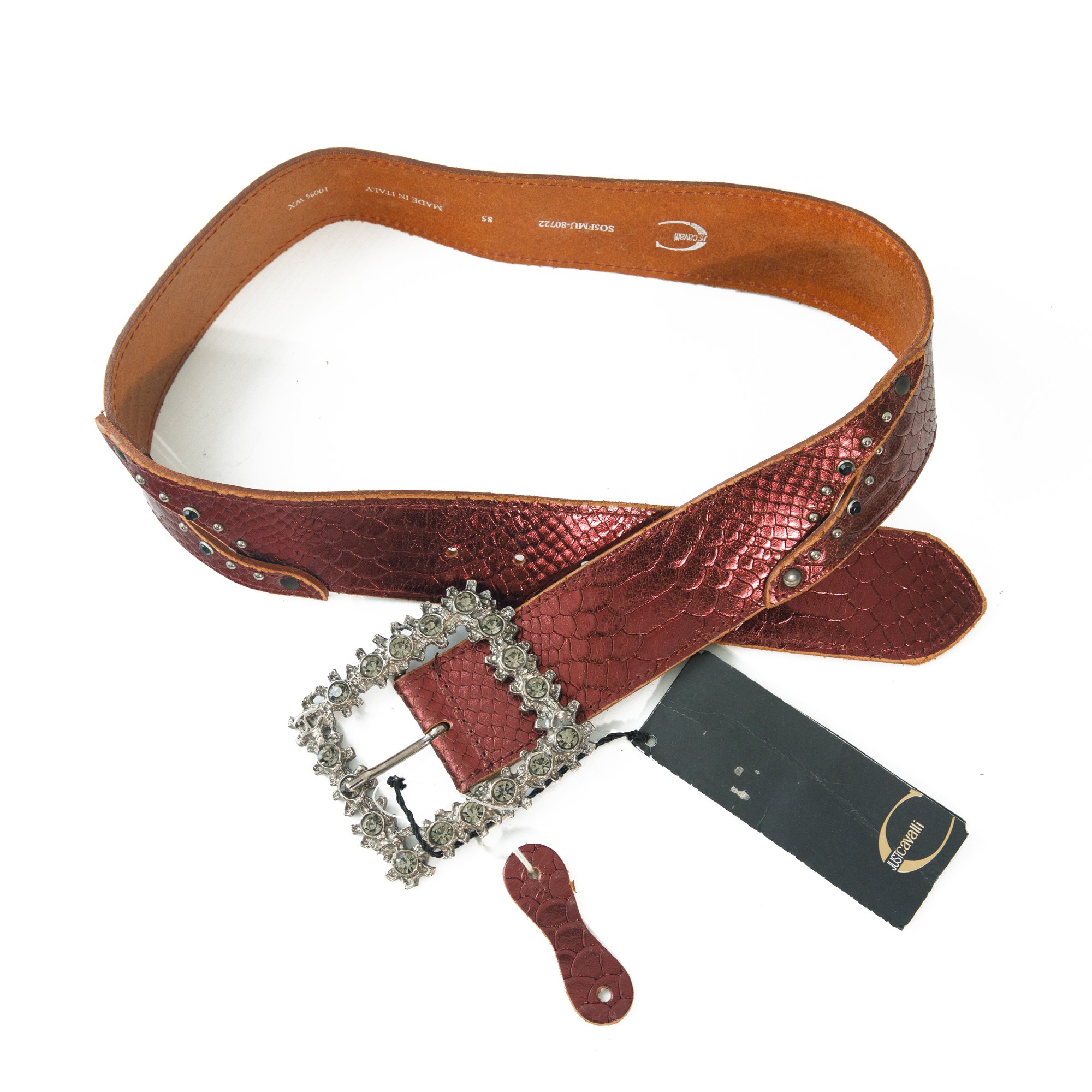 Image of Cavalli Metallic Big Buckle Belt
