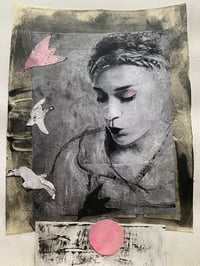 Image 1 of Whistle original art mixed media on paper