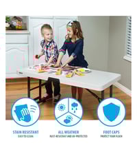 Image 2 of Kids  plastic table 4ft long  , folding legs  , adjustable  height 