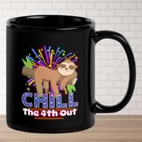 Image 2 of Chill The 4th Out Sloth Fireworks Coffee Cup