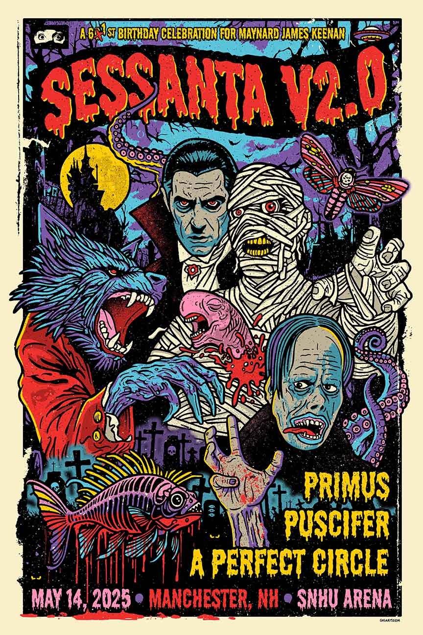 GIGART — Sessanta Puscifer Primus A Perfect Circle Main White Poster