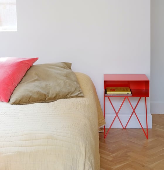 Image of Slight second red Robot side table
