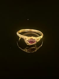 Image 1 of Bronze Grotto Tiny Ring with Red Cubic Zirconia