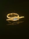 Bronze Grotto Spike Ring with Blue Cubic Zirconia