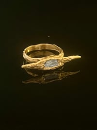 Image 2 of Bronze Grotto Spike Ring with Blue Cubic Zirconia