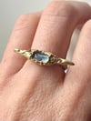 Bronze Grotto Spike Ring with Blue Cubic Zirconia