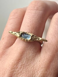Image 1 of Bronze Grotto Spike Ring with Blue Cubic Zirconia