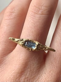 Image 4 of Bronze Grotto Spike Ring with Blue Cubic Zirconia