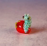 Image 2 of Strawberry Caterpillar Figurine