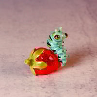 Image 1 of Strawberry Caterpillar Figurine