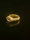 Gold-Plated Bronze Grotto Ring with Brown Zirconia