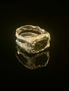 Silver Grotto Ring with Olive Green Cubic Zirconia