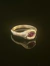 Silver Grotto Ring with Red Cubic Zirconia