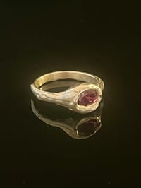 Image 1 of Silver Grotto Ring with Red Cubic Zirconia