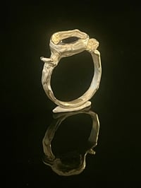 Image 2 of Silver Grotto Pool Ring with Purple Blue Cubic Zirconia